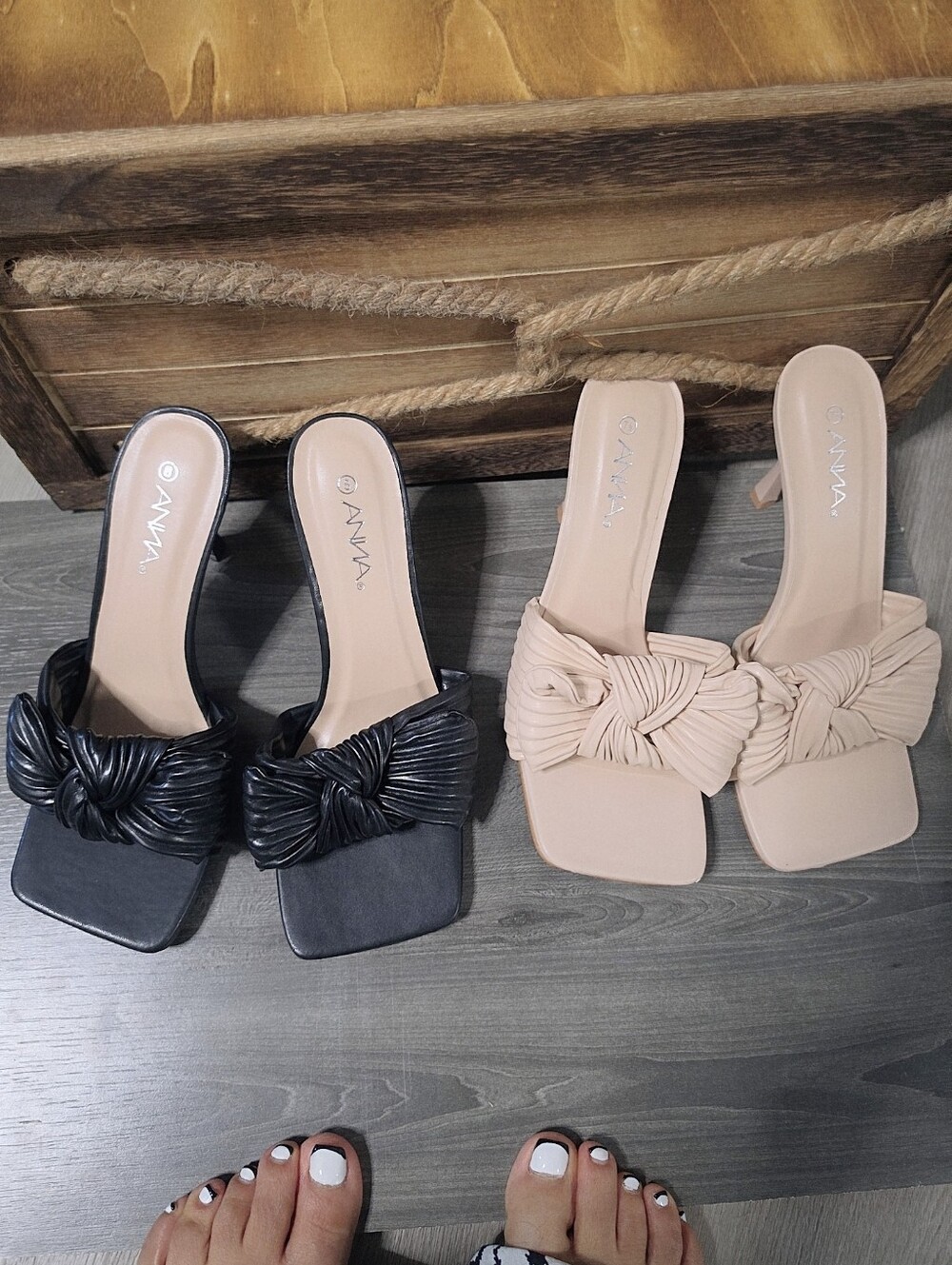 Bow Square Toe Slide heel - Picture 7 of 7